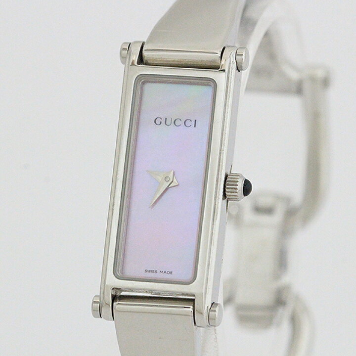 楽天市場】GUCCI(グッチ) バングル ウォッチ 1500L ピンク シェル文字  