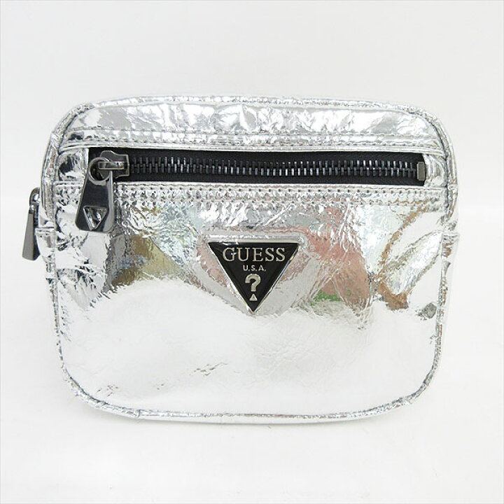 楽天市場】GUESS(ゲス) ウエストポーチ シルバー エナメル/ 【ブランド 