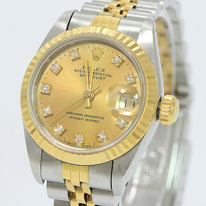 楽天市場】ROLEX(ロレックス) デイトジャスト 10Pダイヤ コンビ 69173 