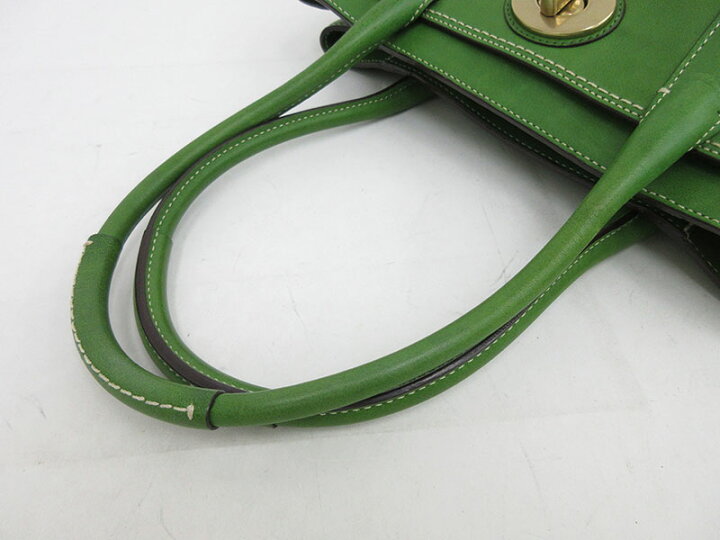 楽天市場】COACH(コーチ) トートバッグ 11553 黄緑 グリーン レザー 