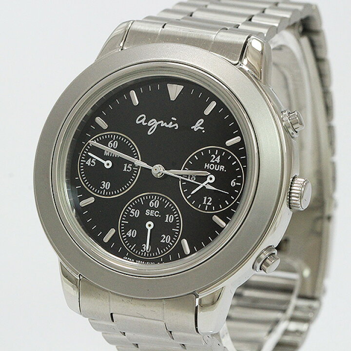 楽天市場】agnes b(アニエスベー) クロノグラフ V654-6100 黒文字盤 