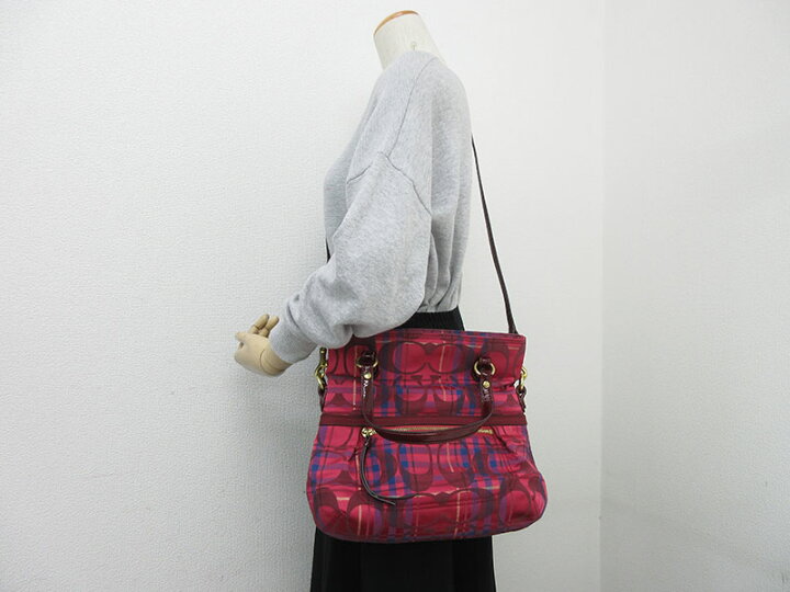 楽天市場】COACH(コーチ) タータンチェック ポピー 2WAY ショルダー 