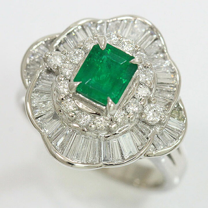 楽天市場】 エメラルド 0.657ct/ダイヤモンド 計1.02ct リング 8.5号  