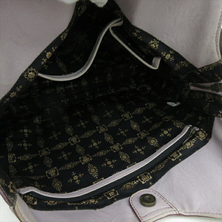 【中古】ANNA SUI(アナスイ) トートバッグ 黒×パープル