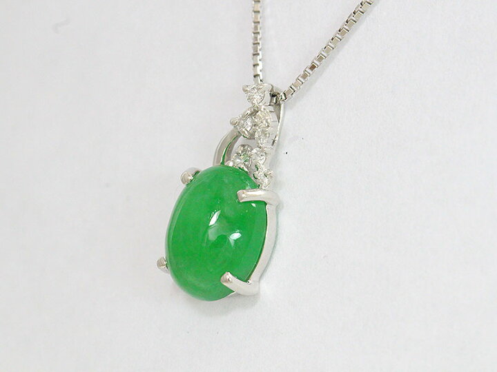 楽天市場】翡翠 ヒスイ 4.153ct ダイヤモンド 計0.09ct ネックレス 