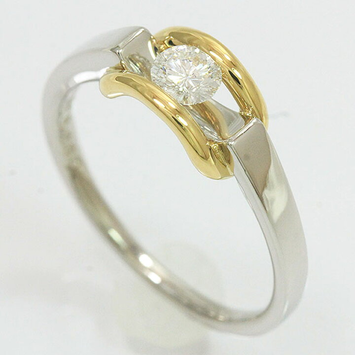 楽天市場】200面カット ダイヤモンド 0.269ct/F/SI2 リング 14号 18金 