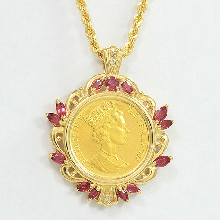 楽天市場】コインネックレス 金貨 1/10オンス エリザベス2世 