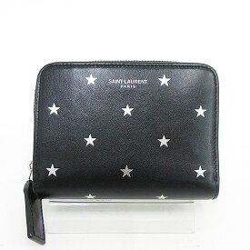 Yves Saint Laurent(イヴサンローラン) スター 星 コンパクト財布 414661 黒 ブラック レザー 【ブランド財布】 【中古】 netshop