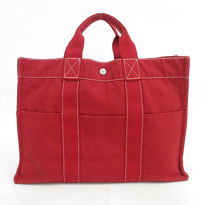楽天市場】HERMES(エルメス) ドーヴィルMM トートバッグ 赤 レッド 