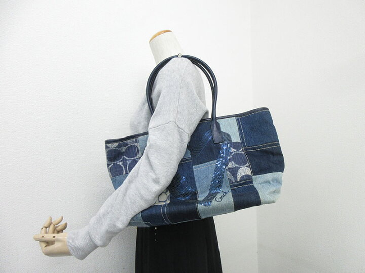 楽天市場】COACH(コーチ) パッチワーク トートバッグ 17054 青 ブルー 