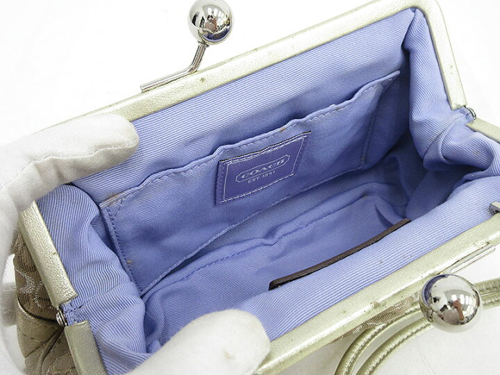楽天市場】COACH(コーチ) ミニシグネチャー がま口 ポーチ 3597 