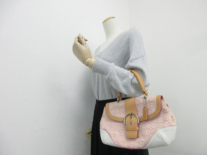 楽天市場】COACH(コーチ) ミニシグネチャー ハンドバッグ 6349 ピンク