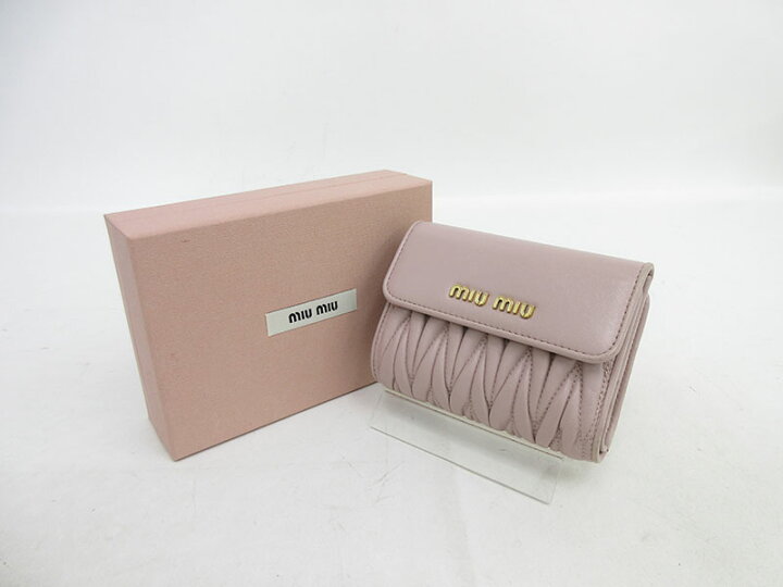 楽天市場】miumiu(ミュウミュウ) マテラッセ 二つ折り財布 5ML002  