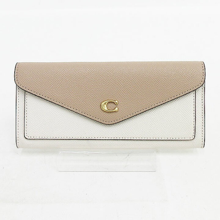 楽天市場】COACH(コーチ) カラーブロック 長財布 C2622 ベージュ×白 