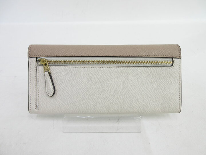 楽天市場】COACH(コーチ) カラーブロック 長財布 C2622 ベージュ×白 