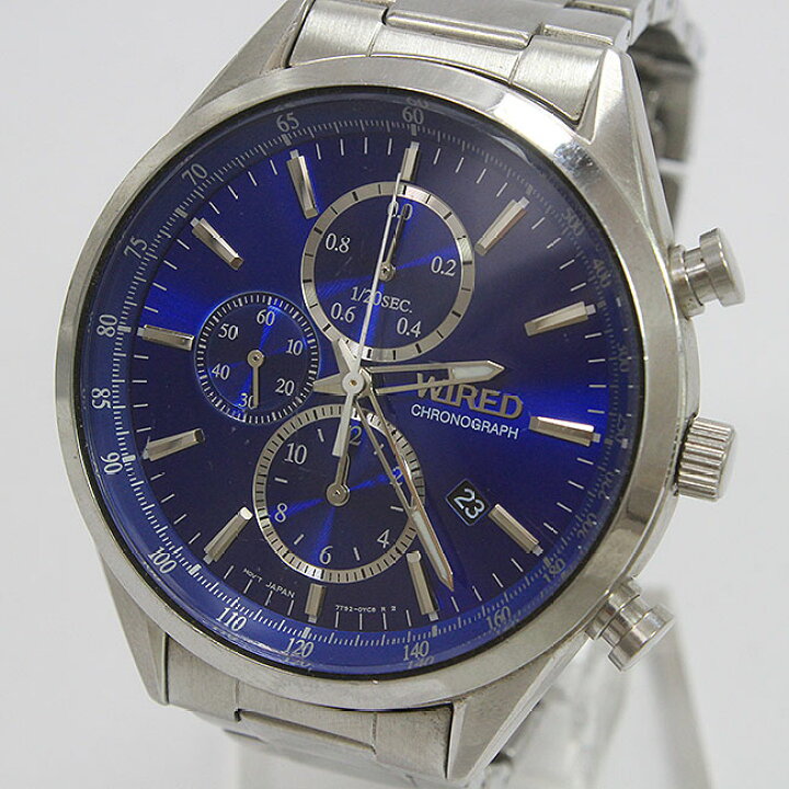 楽天市場】SEIKO(セイコー) ワイアード クロノグラフ 7T92 青文字盤 SS 