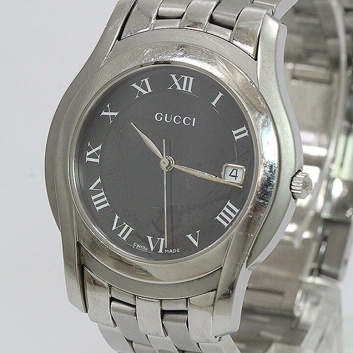 楽天市場】GUCCI(グッチ) 5500M 黒文字盤 SS クォーツ メンズ 【中古 