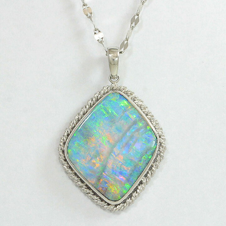 楽天市場】ネックレス ボルダーオパール 14.3ct/ダイヤモンド 0.159ct  