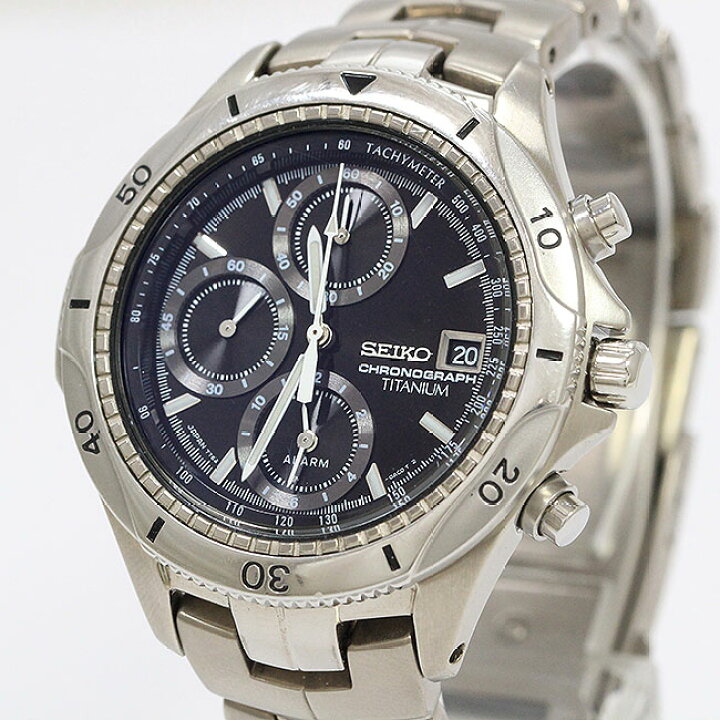 楽天市場】SEIKO(セイコー) クロノグラフ 7T62 黒 ブラック文字盤 