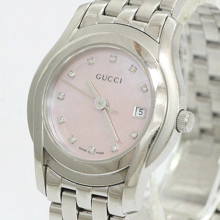 楽天市場】GUCCI(グッチ) 11Pダイヤ 5500L シェル文字盤 SS クォーツ  