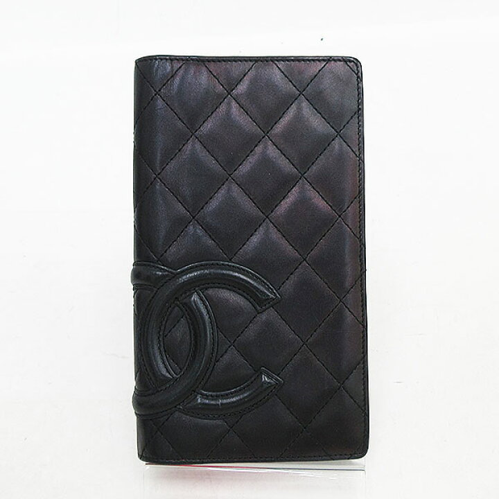 楽天市場】CHANEL(シャネル) カンボンライン 二つ折り財布 黒 ブラック 