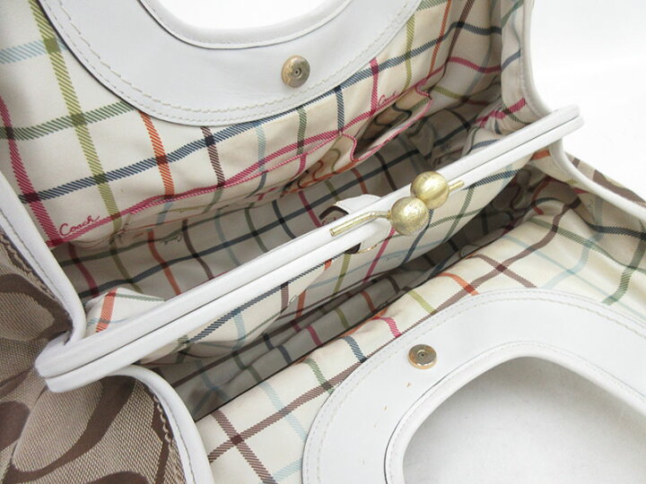 楽天市場】COACH(コーチ) シグネチャー がま口 トートバッグ 