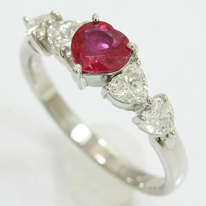 楽天市場】ハートシェイプ ルビー 0.61ct ダイヤモンド 計0.57ct  