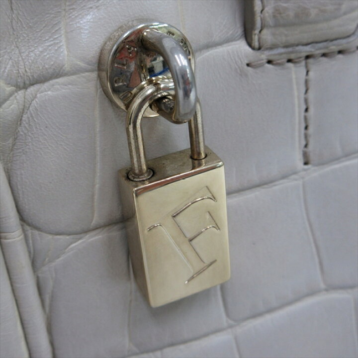 楽天市場】FURLA(フルラ) クロコ型押し ハンドバッグ 白 / 【ブランド 