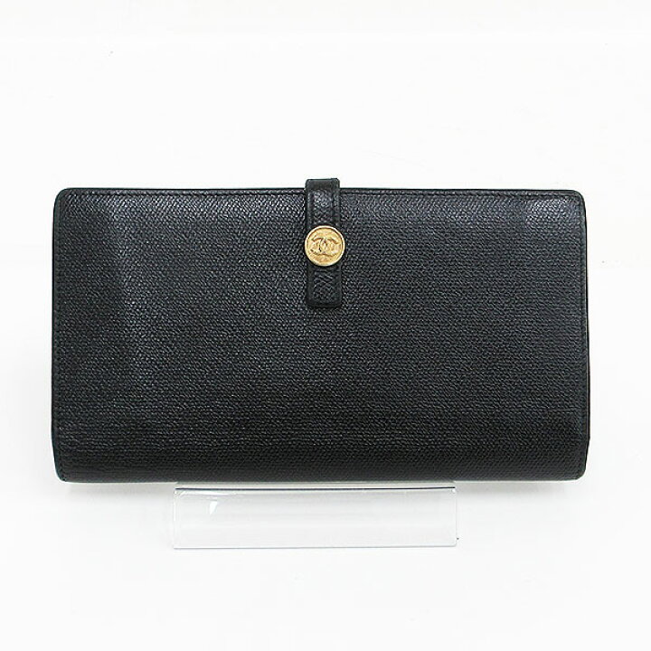 楽天市場】CHANEL(シャネル) 長財布 ココボタン 黒 ブラック レザー  