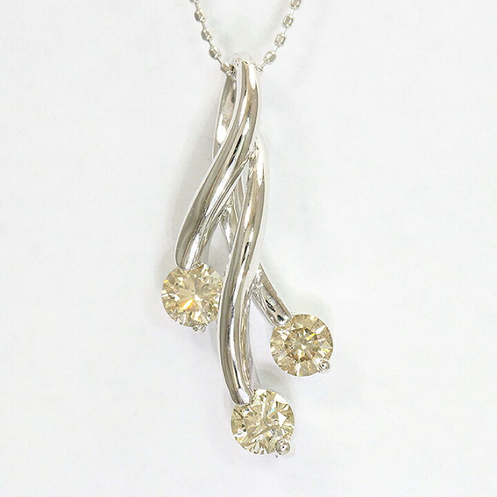 楽天市場】ブラウンダイヤモンド 計1.00ct ネックレス 18金ホワイト  