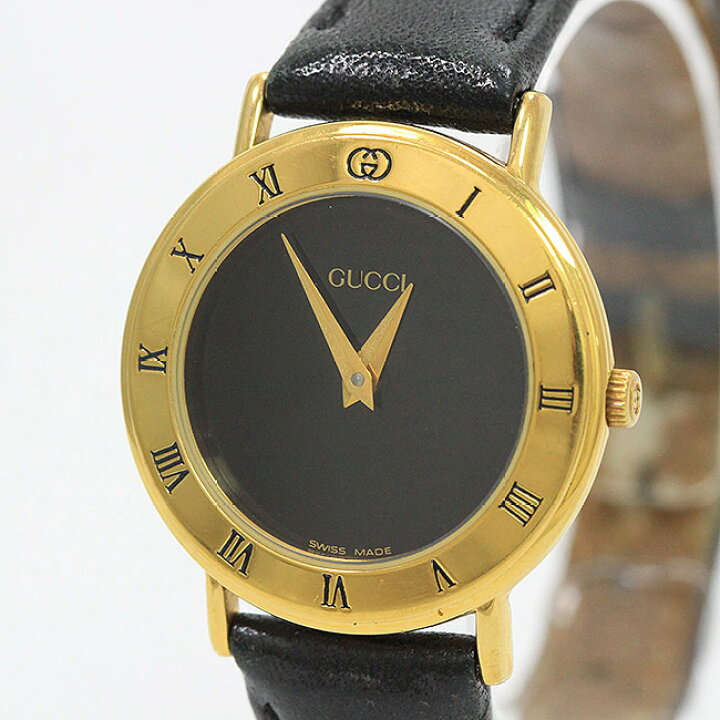 楽天市場】GUCCI(グッチ) 3000.2.L 黒文字盤 GP クォーツ レディース  