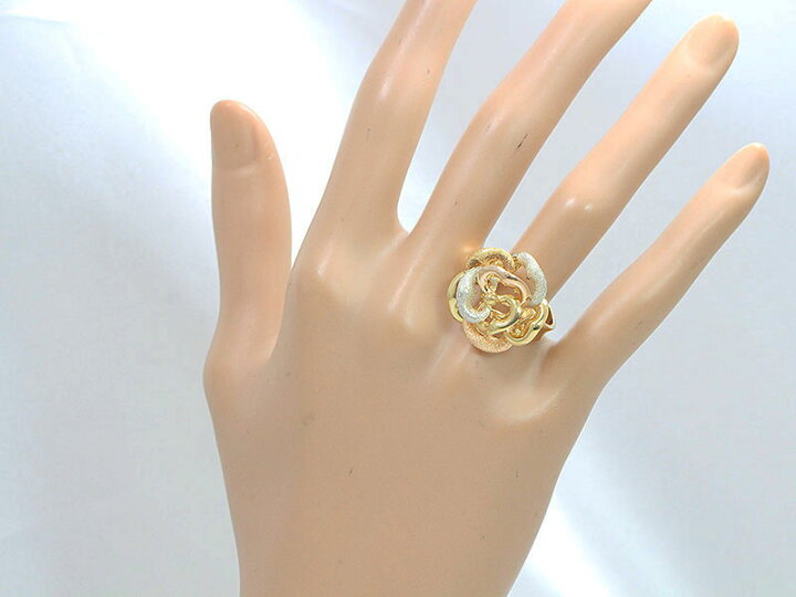 楽天市場】トレベール リング スリーカラー フラワー 15号 18金 