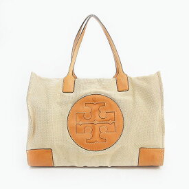 TORY BURCH(トリーバーチ) エラ トート ショルダー バッグ ナチュラル×ベージュ キャンバス×レザー【ブランドバッグ】 【中古】 netshop