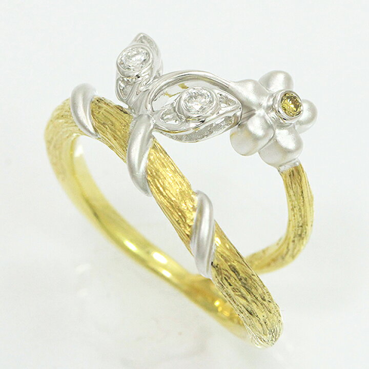 楽天市場】フラワー ダイヤモンド 計0.09ct/イエローダイヤモンド0.03 