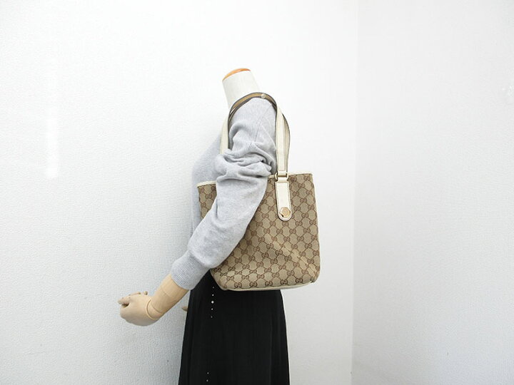 楽天市場】GUCCI(グッチ) GG柄 トートバッグ 153361 ベージュ×白 