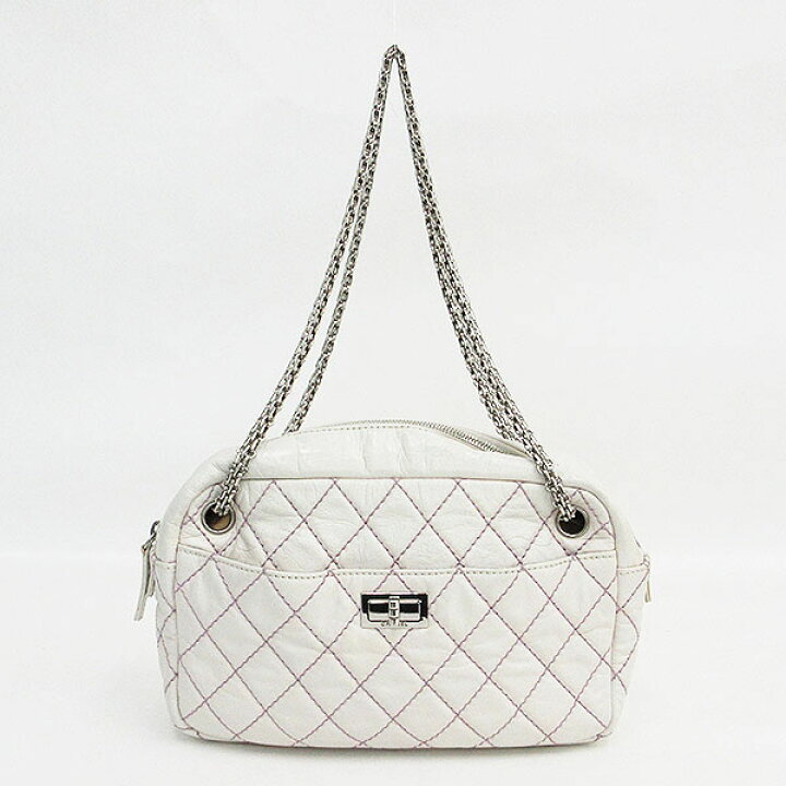 楽天市場】CHANEL(シャネル) ワイルドステッチ 2.55 チェーンバッグ 白 
