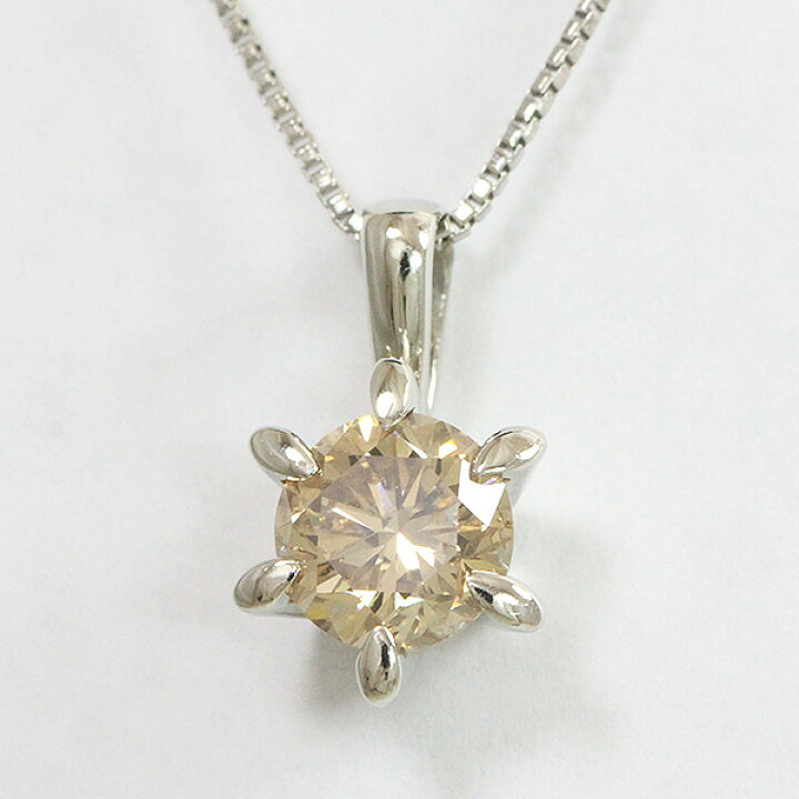 楽天市場】 一粒石 ブラウンダイヤモンド 1.00ct ネックレス プラチナ 