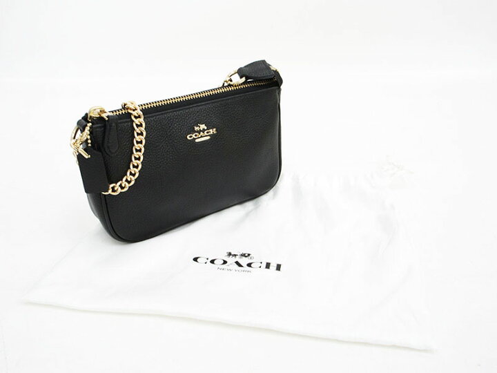 楽天市場】COACH(コーチ) ポーチ チェーン 53077 黒 ブラック レザー 