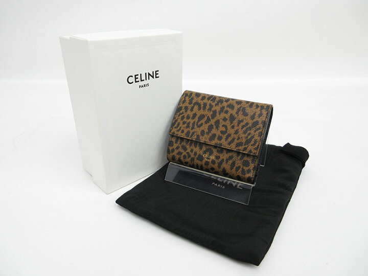 楽天市場】CELINE(セリーヌ) レオパード スモール トリフォールド 三  