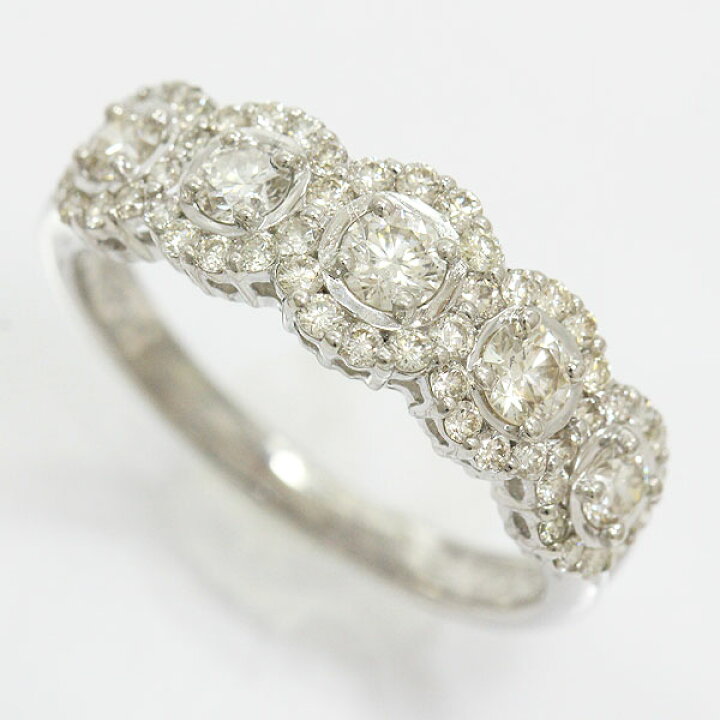 楽天市場】 リング ダイヤモンド 計1.00ct 11号 18金ホワイトゴールド 