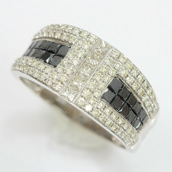 楽天市場】 リング ブラックダイヤモンド/ダイヤモンド 計1.40ct 15号 