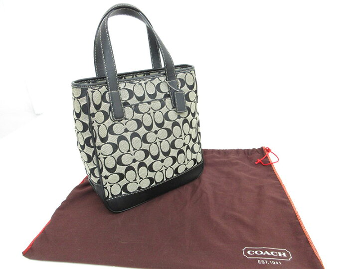 楽天市場】COACH(コーチ) シグネチャー トートバッグ 6092 黒 ブラック 