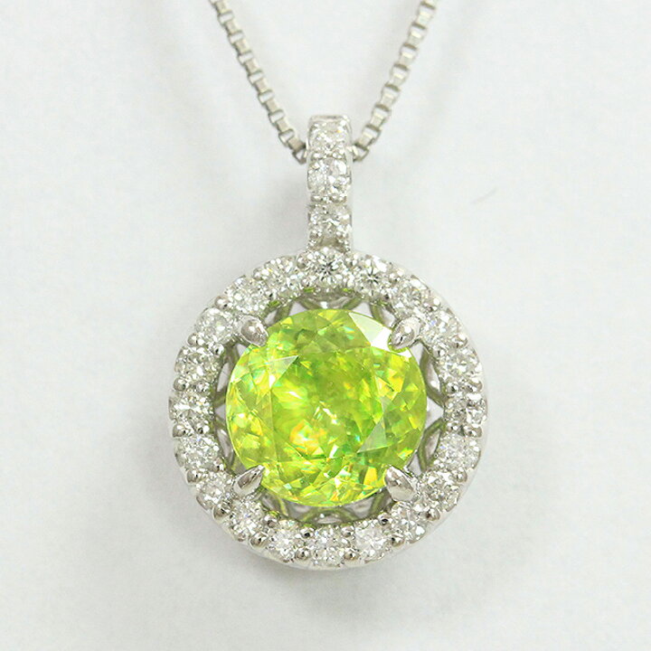 楽天市場】スフェーン 0.77ct/ダイヤモンド 計0.14ct ネックレス 