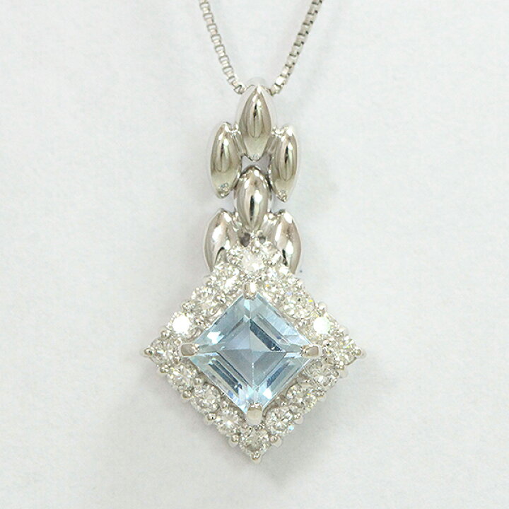 楽天市場】ネックレス アクアマリン 0.68ct/ダイヤモンド 計0.28ct 
