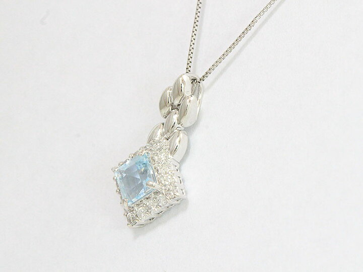 楽天市場】ネックレス アクアマリン 0.68ct/ダイヤモンド 計0.28ct 