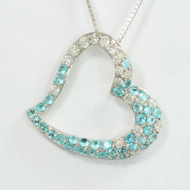 楽天市場】 ハート パライバトルマリン 計0.50ct/ダイヤモンド 計0.33 