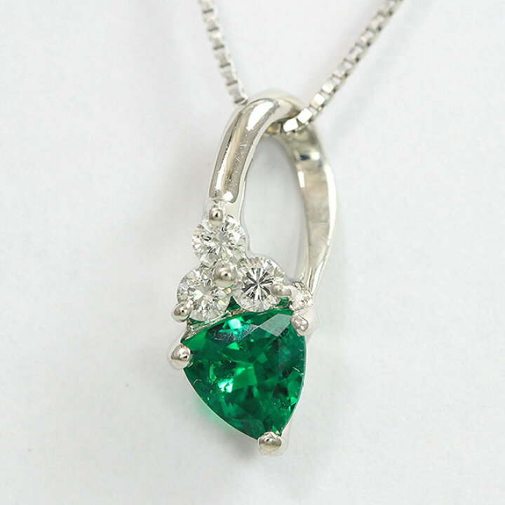 楽天市場】ネックレス エメラルド 0.61ct/ダイヤモンド 計0.16ct 