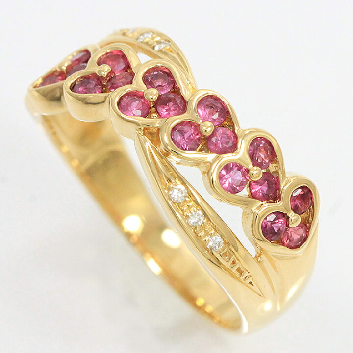 楽天市場】 ルビー/ダイヤモンド 計0.03ct リング 13号 18金イエロー 