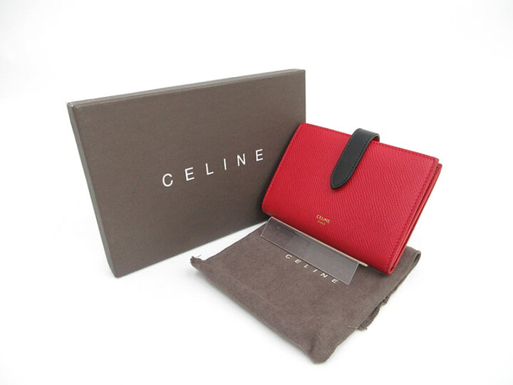 楽天市場】CELINE(セリーヌ) ミディアムストラップウォレット 二つ折り 