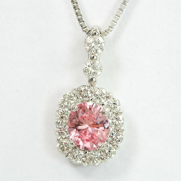 楽天市場】 ネックレス パパラチアサファイア 0.636ct/ダイヤモンド 計 